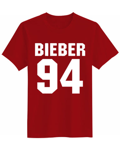 PLUSa CLING Women's Justin Bieber 94 Number V-Neck T-shirt